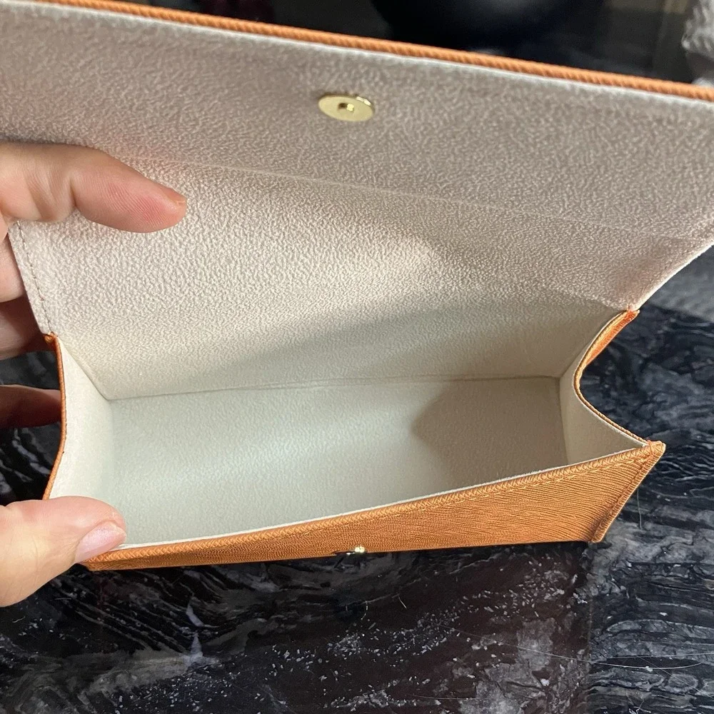 TORY BURCH‎ ORANGE SMALL AUTHENTIC EYEGLASSES CASE EXCELLENT CONDITION